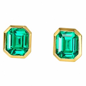 Pendientes de Esmeralda de Laboratorio de Alta Gama, Estilo Vintage, Plata S925, Chapados en Oro, Regalo de Compromiso, Boda, Aniversario - Product Image 2