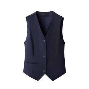 Gilet élégant en laine pour femme avec boucles métalliques, nouvelle collection 2026, idéal pour les costumes printemps/été - Product Image 1