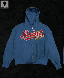 เสื้อฮู้ดดี้ปักโลโก้ตามสั่ง สไตล์สตรีทแวร์สำหรับฤดูหนาว ผ้าฝ้ายฟลีซ ทรงโอเวอร์ไซส์ ซับในผ้าซาติน ระบายอากาศได้ดี สำหรับผู้หญิงและผู้ชาย - Product Image 1