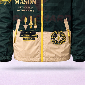 Veste coupe-vent maçonnique personnalisée, légère, imperméable, avec logo maçonnique brodé, vente en gros, fabricant OEM - Product Image 2