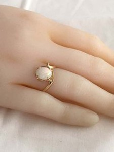 Wholesale Supplier Minimal Round Opal Look Stone Gold <b>Ring</b> for <b>Girls</b> and Women Elegant Fashion Jewelry - Product Image 3