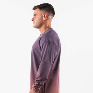 Camiseta de Manga Larga para Hombre, Cuello Redondo, Corte Regular, Color Sólido, Informal, de Algodón Tejido Transpirable - Product Image 2