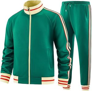 <b>Men's</b> Lightweight Athletic Tracksuit Set Full <b>Zip</b> <b>Jacket</b> and Matching Training Pants for Sports Fitness and Running - Product Image 2