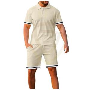 Ensemble deux pièces pour homme 100% coton, ensemble de t-shirts polo en coton et shorts pour homme, fabriqué au Pakistan - Product Image 2