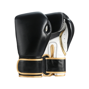 Gants de boxe en cuir pour hommes, pour l'entraînement et le sparring, respirants, avec sangle de poignet réglable, utilisation en extérieur, tailles 6oz/8oz - Product Image 1