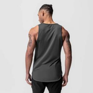 Débardeurs de sport jaunes unis de haute qualité pour hommes en tissu mesh, personnalisables avec logo, vente en gros - Product Image 4