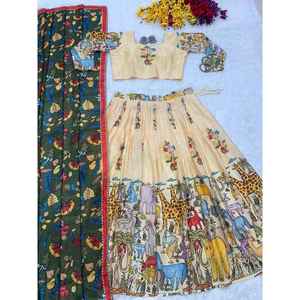 DISEÑADOR VICHITRA SILK DIGITAL PRINT TRABAJO LEHENGA CHOLI CON DUPATTA - Product Image 1