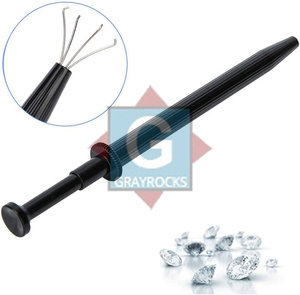 Grayrocks 4-Prong Diamond Tweezers Stainless Steel Plastic Handle Handheld <b>Pick</b>-<b>Up</b> <b>Tool</b> OEM for Gem Jewelry Making DIY - Product Image 6