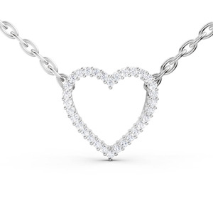 Collar con Colgante de Corazón de Diamante Cultivado en Laboratorio en Oro Blanco de 18Kt de Alta Demanda con Certificado IGI, Corte Brillante Redondo - Regalo - Product Image 2