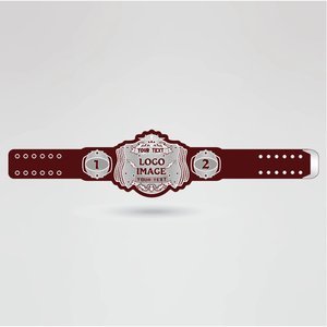 Ceinture de lutte personnalisée, cadre argenté, accents rouges, ceinture de championnat en métal, équipement sportif, ceinture de lutte personnalisée, cadre argenté - Product Image 2