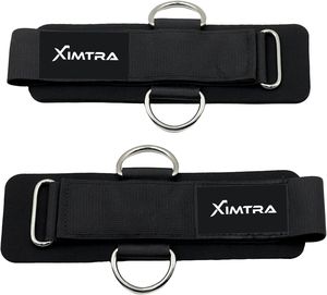 Heavy Duty Neoprene Wrist Cuff Support with Metal D-<b>Rings</b> for Cable Machine Gym Workout | <b>Adjustable</b> Ankle/Wrist Strap customize - Product Image 1