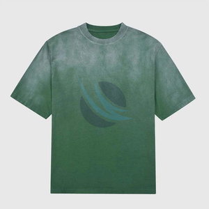 Custom High Quality Formal Boxy Oversized <b>Men's</b> T-<b>Shirts</b> Cropped Acid Wash 100% Cotton Worsted Fabric Eco-Friendly Breathable - Product Image 2