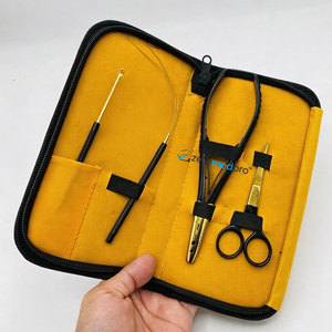 High Quality Stainless Steel Micro Bead Hair Extension <b>Pliers</b> <b>Set</b> Black Gold-Sustainable Reusable Hair Extension Tools Kit - Product Image 2