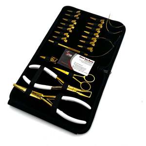 Kit de pinces à extensions de cheveux en acier inoxydable plaqué or ASB - Utilisation professionnelle pour l'installation et le retrait - Logo personnalisé OEM disponible - Product Image 5