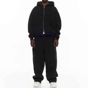 Ensemble de survêtement vintage pour homme, 2 pièces, avec sweat à capuche zippé à double fermeture éclair et pantalon de survêtement - Product Image 4