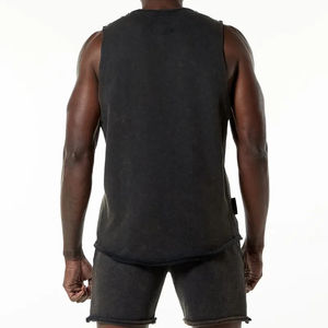 Camiseta Deportiva sin Mangas para Hombre, Elegante, de Poliéster/Algodón, Secado Rápido y Transpirable, Ropa de Gimnasio para Verano - Product Image 6