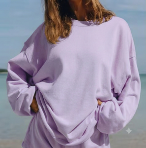 Sudadera Oversize de Cuello Alto para Mujer, Lista para el Fin de Semana, Mezcla de Algodón Premium Suave, Corte Relajado, Esencial de Moda Casual - Product Image 1