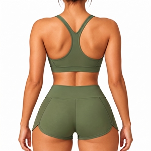 Conjunto Deportivo de 2 Piezas para Mujer, Leggings de Cintura Alta para Gimnasio, Yoga, con Logotipo Frontal Personalizado, Venta al Por Mayor - Product Image 2