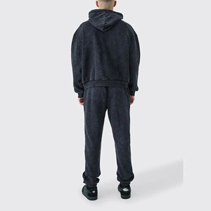 Ensemble de survêtement sportif style athlétique en molleton de coton, sweat-shirt et pantalon de jogging, coupe décontractée, vêtements d'entraînement imprimés - Product Image 4