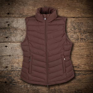 Gilet d'équitation matelassé unisexe Tough Tack marron à fermeture éclair, taille mi-haute, pour l'entraînement équestre - Product Image 6