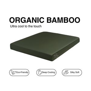 Tissu en viscose de bambou biologique 100% de haute qualité, vert olive, teint uni, doux et soyeux, vente en gros - Product Image 1