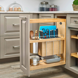 Heavy Duty Soft Close Wood <b>Pull</b> <b>Out</b> Cabinet Organizer Slide Shelf <b>Spice</b> <b>Rack</b> Storage Drawer for Kitchen Cabinets - Product Image 5