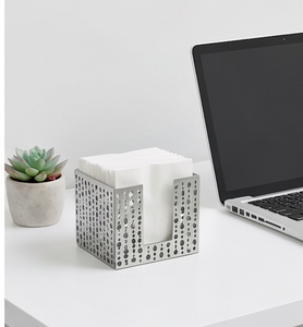 Elegante Caja de Pañuelos de Metal Estilo Antiguo, Diseño de Alta Calidad, Acabado Elegante, Perfecta para Bodas, Fiestas, Vajilla y Decoración de Comedor - Product Image 2