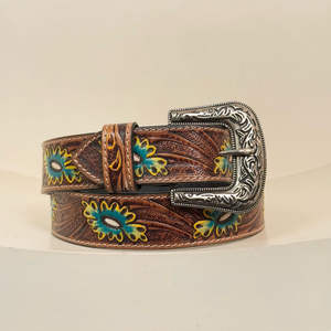 Cinturones de cuero de venta directa de fábrica Cinturones de cuero mecanizados a mano de diseñador para hombres y mujeres Cinturones de cuero de vaca ajustables personalizados - Product Image 5