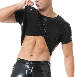 Chaleco de Cuero Sintético para Hombre, Camisetas de PVC Brillante, Camisetas sin Mangas de Cuero para Hombre, Impresión por Compresión Personalizada de Alta Calidad - Product Image 5