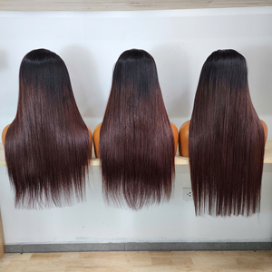 Peluca Transparente con Cierre de Encaje Sin Pegamento, Cabello Humano Virgen Vietnamita 100% Liso, Pre-Desplumada, Línea de Cabello Natural - Product Image 2