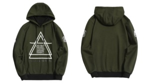 High street – sweat-shirt à capuche et surdimensionné pour homme, vêtement avec poche kangourou personnalisée, couleur vert militaire, vente en gros - Product Image 6