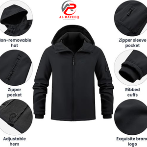 Wholesale OEM Hooded Softshell <b>Quilted</b> <b>Jackets</b> for Men Women Stand Collar & Front Logo Outdoor Private Label Spring - Product Image 6
