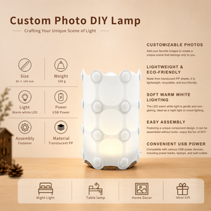 โคมไฟตั้งโต๊ะรูปสัตว์เลี้ยงแบบ DIY พร้อมฐานไม้ LED ปรับแต่งได้ สำหรับตกแต่งบ้าน เป็นมิตรกับสิ่งแวดล้อม - Product Image 2