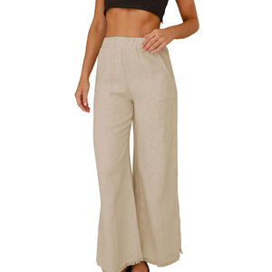 Pantalon droit décontracté de qualité pour femme, taille mi-haute élastique, en toile respirante et écologique, idéal pour l'hiver - Product Image 1