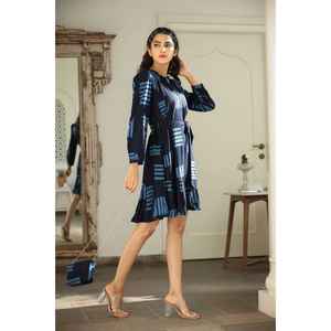 Robe de soirée Yin Yang marine avec sac assorti, taille S, en solde, marque - Product Image 2