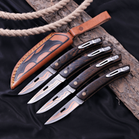 Couteau de cuisine utilitaire UM STEEL en acier Damas forgé à la main, lame de 3 pouces, manche en bois naturel, orientation réglable, finition hautement polie
