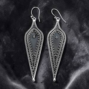 Pendientes Largos de Plata de Ley 925 con Baño de Rodio, Oxidados, Hechos a Mano, Estilo Tribal Bohemio Vintage, Regalo para Mujer - Product Image 4