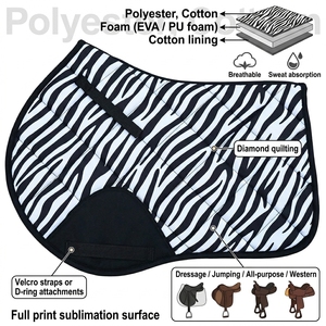 Tapis de selle d'équitation matelassé en tissu doux, absorbant la transpiration, antidérapant, durable et respirant - Product Image 6
