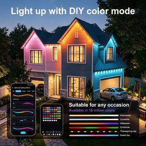 Luci Esterne Intelligenti Pro 150ft con Controllo Remoto tramite App, Luci RGB Eternity per Grondaie, Impermeabili IP67, Luci a Stringa per Tetto di Casa - Product Image 1