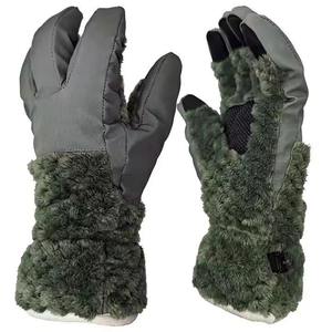 Gants d'hiver coupe-vent à écran tactile, fausse fourrure, chauds, doublés de polaire thermique, pour sports de plein air, ski, conduite, pour hommes et femmes - Product Image 3
