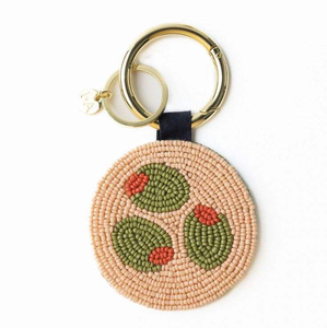 Magnifique porte-clés fait main en forme de cœur, brodé de perles de rocaille roses et rouges, écologique, idéal pour la remise des diplômes en Inde - Product Image 3