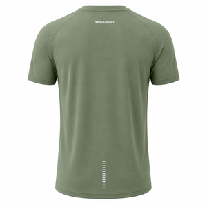 เสื้อยืดแขนสั้นคอกลมผู้ชาย WARPRO แห้งเร็ว ระบายอากาศดี สปอร์ต สีเขียวล้วน ทรงปกติ ผ้าเจอร์ซีย์ถัก น้ำหนัก 140 กรัม โพลีเอสเตอร์ 100% - Product Image 2