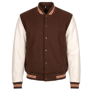 Blouson Bomber Letterman en Gros Personnalisé Style Baseball Streetwear Hiver 100% Coton Toile Logo Avant pour Tenue Décontractée - Product Image 2