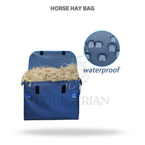 Slow Feed Horse Hay Bag Box Style Nylon Equestrian Feeding Bag with Grid <b>Window</b> for Trailer Stable and Travel Use - Product Image 2