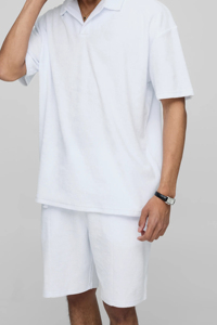 Nouvel ensemble mode homme automne : T-shirts et shorts personnalisables en fibre de bambou, imprimé décontracté, séchage rapide, tricoté en polaire, délavé à l'acide - Product Image 2