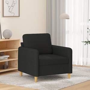 Fauteuil individuel en tissu noir (100 % polyester) pour salon, avec structure en métal et textilène, au design élégant - Product Image 1