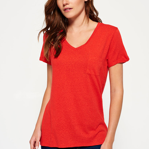 Camiseta Informal de Verano para Mujer, Precio Económico al por Mayor, 100% Algodón Jersey, Corte Recortado, Cuello Redondo - Product Image 5