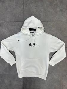 Sweat à capuche classique pour homme, style streetwear, avec logo incurvé Los Angeles et motif graphique Old English - Product Image 6