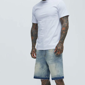 Summer New Men Fashion <b>Stretch</b> Causal Short Denim Shorts Blue Black Denim Shorts High Streetwear Fashionwear Men Denim Shorts - Product Image 3