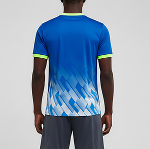 Maillots de football personnalisés de haute qualité 100% polyester respirant à séchage rapide, coupe régulière, jaune/vert sublimé, pour hommes - Product Image 3